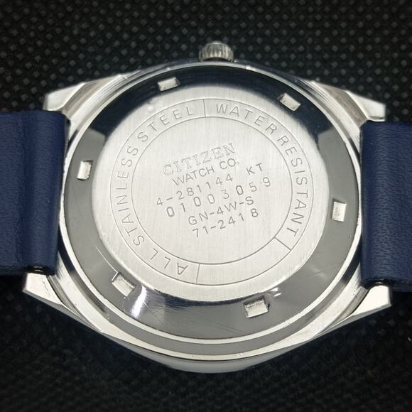 Vintage 1985 Citizen Automatic Mens Silver Watch W/daydate & Blue accents - Picture 8 of 8